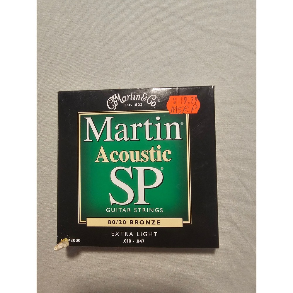 Martin Acoustic SP 80/20 Bronze Extra Light Guitar Strings MSP3000 .010-.047 Set
